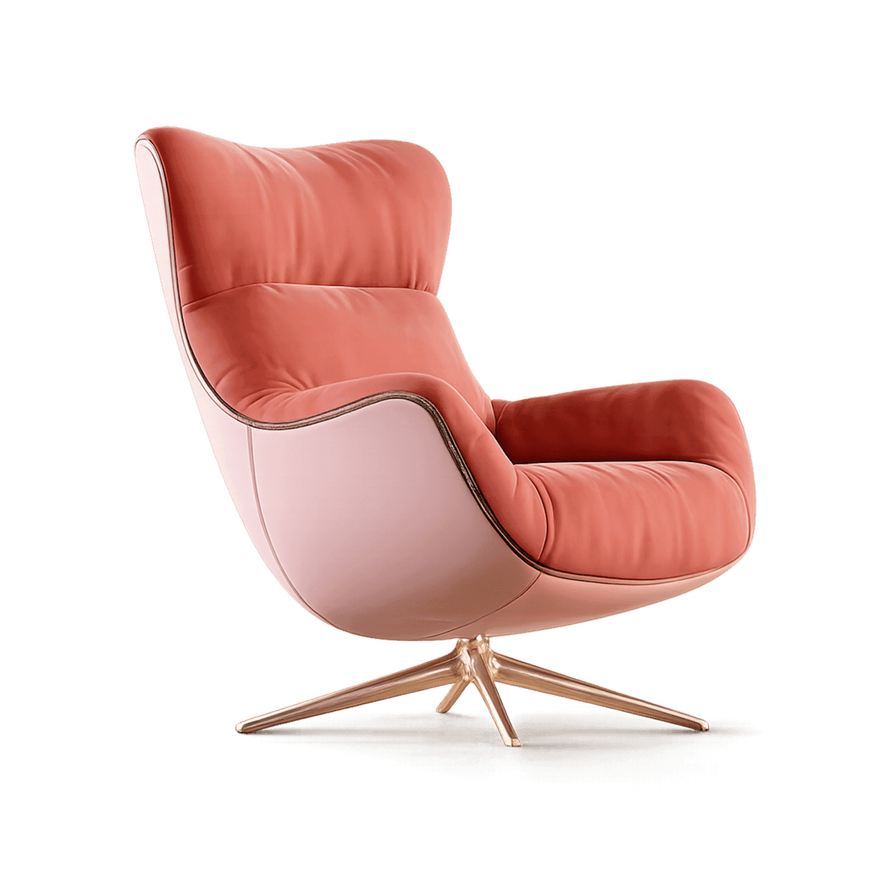 Blush Pink Swivel Lounge Chair