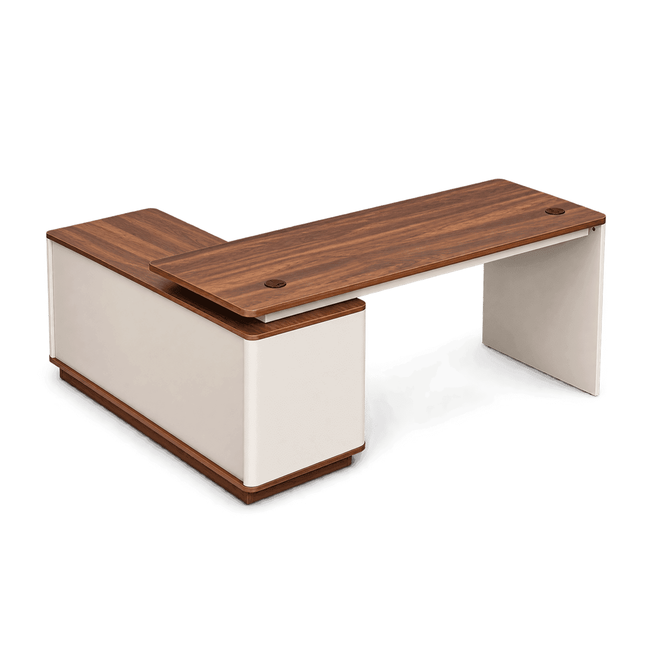 Modern Executive Office Desk with Walnut Wood Top